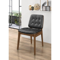 Coaster Furniture 106596 Redbridge Tufted Back Side Chairs Natural Walnut and Black (Set of 2)